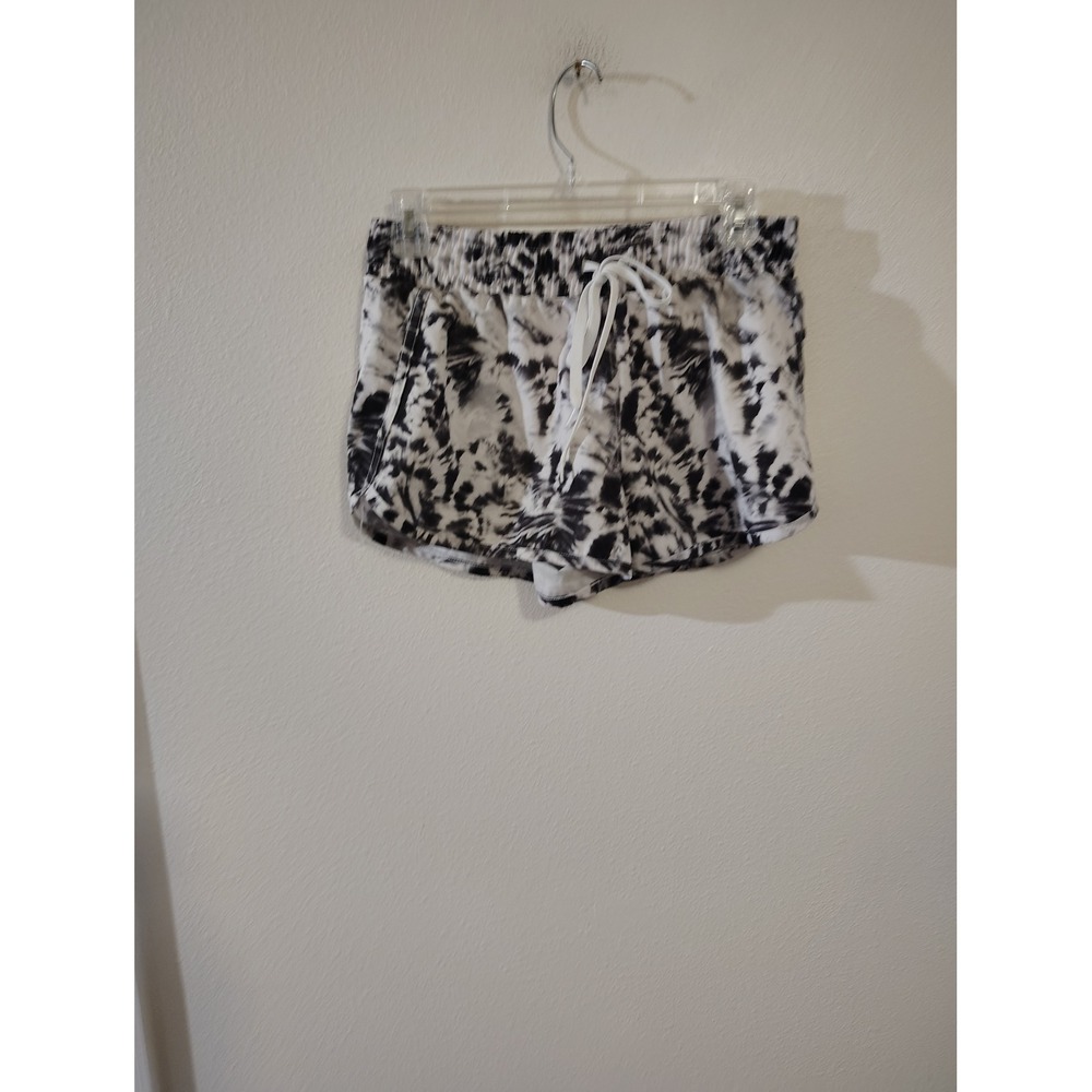 RBX Active‎ Womens Black White Tie Dye Athletic Dolphin Shorts Size Small